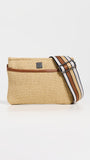 Think Royln Women's Raffia Bum Bag, Dune/Saddle, One Size
