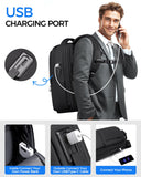 Fenree.geer Expandable Travel Laptop Backpack, 15.6 Inch Computer Backpack with USB Charging Port, Water Resistant Black Mens Laptop Bag