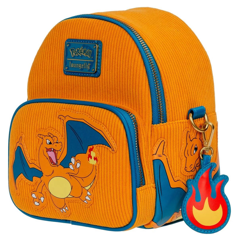 Loungefly: Pokemon - Charizard Corduroy Convertible Mini-Backpack (EE Exclusive)