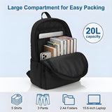 KAILUOLAI Quilted Backpack, Water-Resistant Nylon Bookbag for 15.6 Inch Laptop, College Bookbag Travel Backpack for Men Women (Black)