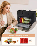 LOVEVOOK Lunch Tote Bag for Women, 3 in 1 Work Bag with Insulated Lunch Compartment, Laptop Bag with Large Cup Holder for Office, College, Casual, Black