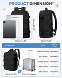 coofay Travel Backpack For Women Men Airline Approved Carry On Backpack Flight Approved Waterproof Sports Luggage Backpack Casual Daypack Small Hiking Backpacks Black Backpacks