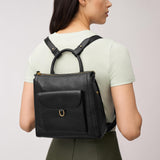 Fossil Women's Parker Eco Leather Convertible Large Backpack Purse Handbag, Black (Model: ZB1515001)