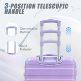 Zentrava Luggage Sets 3 Piece, Hardshell PC Luggage Set with Spinner Wheel, Lightweight Durable Carry on Suitcase with Gradient Color, Combination Lock for Men Women (Pink+Purple)