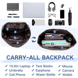 VASCHY Backpack for Men, Water Resistant High School Backpack Travel Carry-on Anti-theft Casual Daypack for Work Business Hiking Navy
