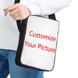 SANNOVO Customized Print Messenger Bag for Kids Women, Casual Portable Cross-body Bag Canvas Bag, Lightweight Small Shoulder Bag with Adjustable Strap