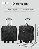 VH&GRED Luxury Carry on Luggage for Women Designer Underseat Carry On Luggage with Wheels Diamond Quilted Leather Carry On Luggage Vintage Style Suitcases with Wheels