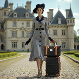 TAKUMI Carry On Luggage Set 3 Piece ABS+PC Hardshell Suitcases with Duffel Bag Double Spinner Wheels Travel Luggage with TSA Lock Lightweight Suitcase Set(BLACK BROWN, 3 PIECE SET(20/DB/TB))