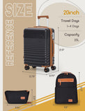 CONCEPTEN Carry On Luggage 22x14x9 Airline Approved, 20-inch Hard Shell Suitcases with Wheels, ABS Lightweight Carry on Suitcase with TSA Lock