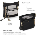 TUMI - Voyageur Tyler Crossbody - Nylon Crossbody Bag - Business, Travel Bag - Stain, Water-Resistant - Stylish Purse - Black & Gold