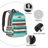 Tezmd Mexican Turquoise Aztec Western Backpack Boho School Bag Stripes Lightweight Bookbag Casual Daypack for Girls Boys Kids Women Men Travel Laptop 16 Inch