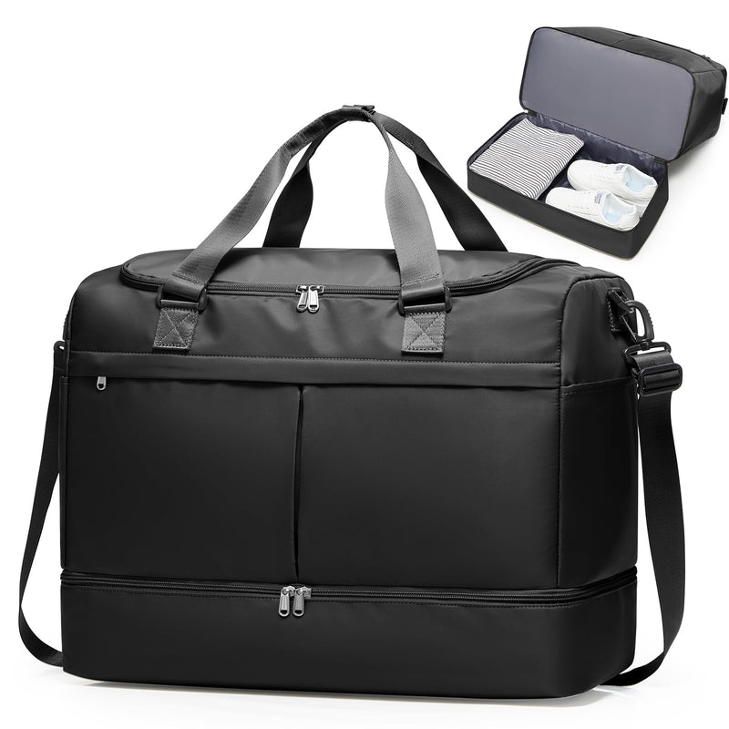 Weekender Bags for Women - 50L Large Travel Duffle Bag with Shoe Compartment - Carry on Overnight Bag for Travel, Weekend Getaway, Gym, Hospital