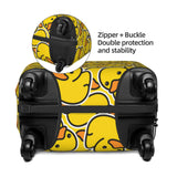 Lukbfall Cute Rubber Ducks Luggage Suitcase Covers Elastic Washable Yellow Cartoon Ducky Luggage Protector Travel Suitcase Protective Cover For Kid And Adult, S (Fit 18-21 Inch Luggage)