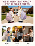 VASCHY Corduroy Backpack for Girls, Lightweight School Bag for Elementary, Middle & High School, Teen Bookbag, Women’s Casual Travel Daypack Strawberry