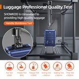 SHOWKOO Luggage Sets 3 Piece Expandable 100% PC Durable Hardshell Suitcase with Wheels TSA Lock Blue