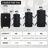 MIER Large Duffel Backpack Sports Gym Bag with Shoe Compartment, Heavy Duty and Water Resistant, Black, 45L