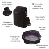 Baggallini Womens Modern Everywhere Explorer Crossbody, Black