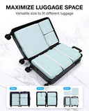 BAGSMART Keep Shape Packing Cubes for Travel, 6 Set Travel Cubes for Packing, Lightweight Suitcase Organizer Bags Set for Travel Essentials Sky Blue