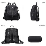 ALTOSY Genuine Leather Backpack Purse for Women Convertible Shoulder Bag Crossbody Bag Elegant Casual Daypacks (S77 Black)