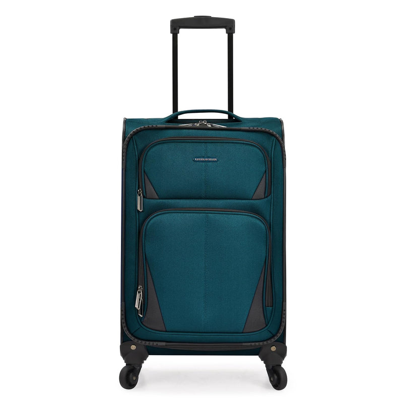 U.S. Traveler Aviron Bay Expandable Softside Luggage with Spinner Wheels, Teal, Carry-on 23-Inch