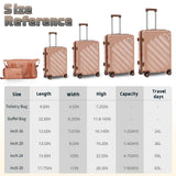 Rosamo 6 piece Luggage Set Expandable Suitcase 22x14x9 Airline Approved Carry on, ABS Hard Case Suitcases with Spinner Wheels, TSA Lock, (Pink)