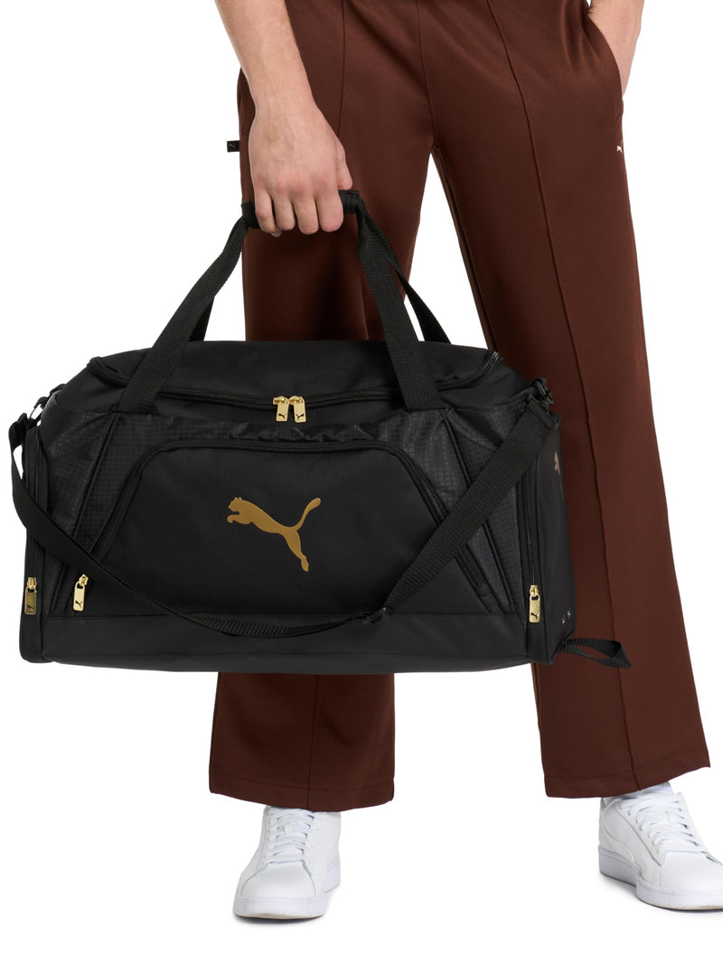 PUMA Accelerator Duffel Bag, Black/Gold, OS