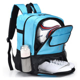 XIANFENGNIAO Youth Soccer Bag, Soccer Backpack with Ball Holder, Basketball Volleyball Football Handball Sports Backpack with Ball Compartment,Like Blue