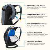 CamelBak Powderhound 12 Snow Hydration Pack Grey/Orange, 70oz