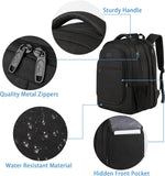 MATEIN Travel Backpack for Men, Expandable Laptop Backpack, Anti Theft Business Computer Bag Fit 15.6 Inch Laptop, Water Resistant College School Bookbag for Men Women, Black