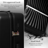 AAIVV Luggage 4 Piece Set Suitcase with TSA, Airline-Approved Hard Shell Expandable Double Spinner Rolling Wheels Suitcases for Lightweight Travel (Black, 28in26in20in13in)