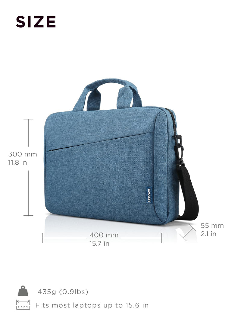 Lenovo Laptop Carrying Case T210, 15.6-Inch Laptop and Tablet, Sleek Design, Durable and Water-Repellent Fabric, Business Casual or School, GX40Q17230 Casual Toploader - Blue