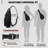 Geestock Convertible Sling Bag for Women Men, 12.6" Crossbody Sling Backpack with Headphone Hole Fit 7.9" Tablet, Lightweight Chest Bag Daypack Crossbody for Travel Sport Hiking & Commute, Black