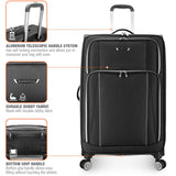 Traveler's Choice Lares Softside Expandable Luggage with Spinner Wheels, Black, 2 Piece Luggage Set