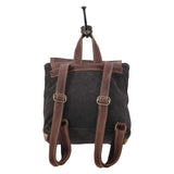 Myra Bag Hanging Buckle Aztec Purse for Women - Canvas Backpack Bag with Real Leather Detailing, Boho Handbags for Women with Cute Diamond Aztec Print, Casual Western Purse for Work, College