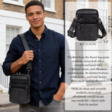 Ariscobull Leather Messenger Bag for Men, Small Leather Sling Shoulder Bag Messenger Pack for Men, Man Purse (Medium Black)