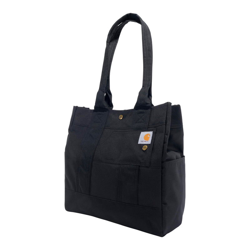 Carhartt Vertical Snap Tote, Durable Water Resistant Tote Bag with Snap Closure, Black