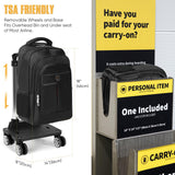diwolor 35L Multi-Scene Detachable Handle Travel Rolling Backpack Airline Approved,360° Rotating Fit 15.6 Inch Laptop College Backpack With 4 Wheels,Carry on Luggage