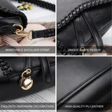 Eliaukly Women Saddle Bag Purse Shoulder Bag Purse Handbag Crossbody Bag with 2 Detachable Straps(Black)
