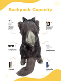 CHOBYNER Stuffed Realistic MaineCoon Cat Backpack - Cat Shaped Backpack Gift for Women - Carry Over Shoulder, on One Shoulder or Crossbody with Adjustable Straps (Black)