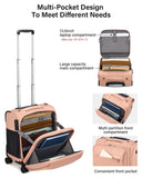 Hanke 16 Inch Underseat Carry On Luggage with Wheels Small Suitcase Softside Luggage Bags for Travel Lightweight Suitcases with Wheels Travel Luggage Personal Item for Men and Women(Pink)