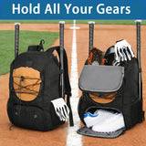 MATEIN Youth Baseball Bag, Softball Bag with Cleats Pocket for Girls, Boys, Adult, Large Baseball Backpack for Men with Fence Hook- Hold 2 Bats, Batting Mitten, Helmet, Caps, Teeball Gear