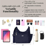 Baggallini Essential Hobo Crossbody Bag for Women - Built-in RFID Card Holder - Hobo Travel Bag with Luggage Sleeve