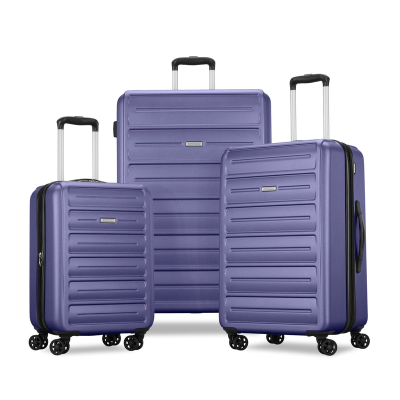 American Tourister Westridge Hardshell Luggage Set - 3 Piece Set - 20" Carry-On, 24” & 28” Checked Luggage Set with 360° Spinner Wheels - Expandable Suitcases for Extended Travel - Dusk Purple