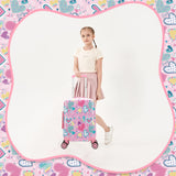 Esteemly Kid's Luggage Set 16inch 2 Piece Suitcase Set Hardside Luggage with Spinner Wheels Girls Carry on Toddler Travel Rolling Suitcase with Neck Pillow Airline Approved