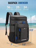 Celvetch Backpack Cooler Insulated Leak Proof 36/40 Cans Large Capacity Soft Insulated Cooler Bag Lightweight Lunch Backpack for Men Women Work Travel Beach Camping Picnic Hiking - Black