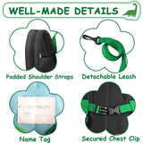 VASCHY Mini Toddler Kids Backpack with Leash, Ultra Lightweight Tiny Little Daycare Backpack Boys Dinosaur