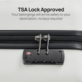 NINETYGO Carry On Luggage 22x14x9 Airline Approved, 20 Inch Luggage with Smooth Spinner Wheels, Lightweight, Hard Shell PC Suitcase Carry-On, Travel Luggage, TSA Approved (Lily White, Rhine Basic)