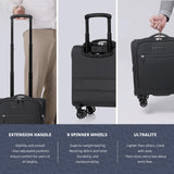 Verage Underseat Carry On Luggage with Wheels & USB Port,14 inch Wheeled Spinner Carry-on Luggages Bags for Airlines, Lightweight Overnight Suitcase for Men Women (14-Inch Compact Underseat Pro)