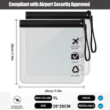 5Pcs TSA Approved Toiletry Bag-Quart Size Travel Bag for EU UK & US Carry-on Regulations Security, Quart Clear Toiletries, Cosmetic and 3-1-1 Liquids Toiletry Bag (Waterproof & Leakproof)