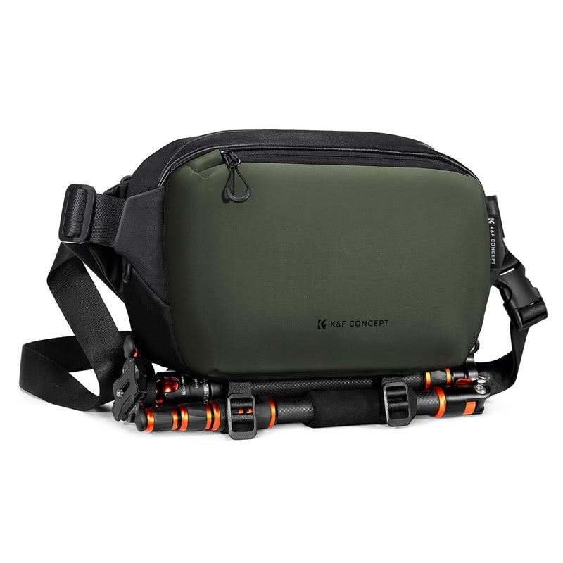 K&F CONCEPT 2 in 1 Sling Bag Everyday Shoulder Bag & Multifunction Photography Crossbody Camera DSLR Backpack Portable Bag Black-Green